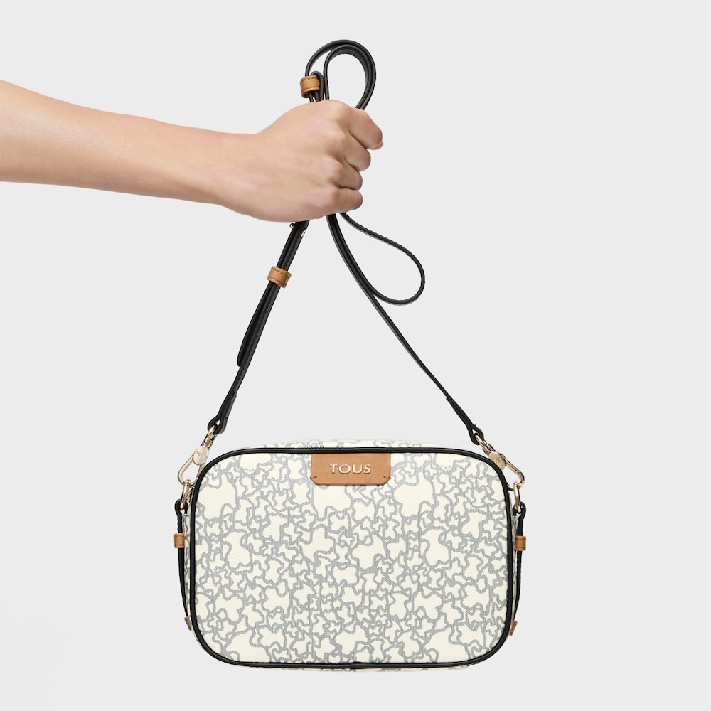 Bandolera Kaos Mini beige y negro