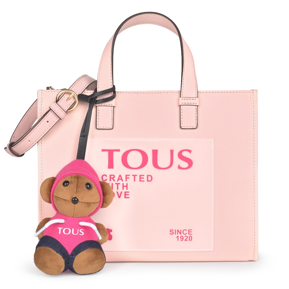Shopping mediano Amaya Dulzena rosa con oso image number 0