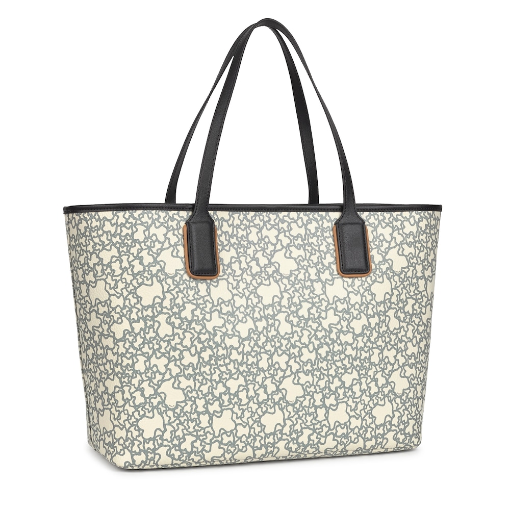 Sac cabas Kaos Mini grand beige et noir avec trousse