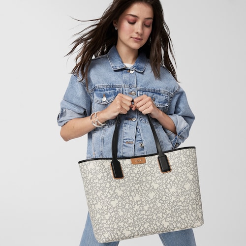 Large black and beige Kaos Mini Tote bag with toiletry bag
