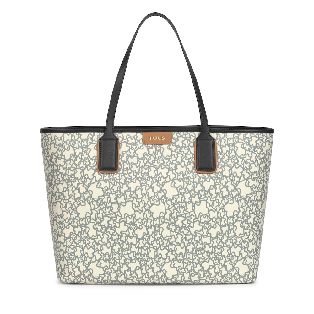 Sac cabas Kaos Mini grand beige et noir avec trousse
