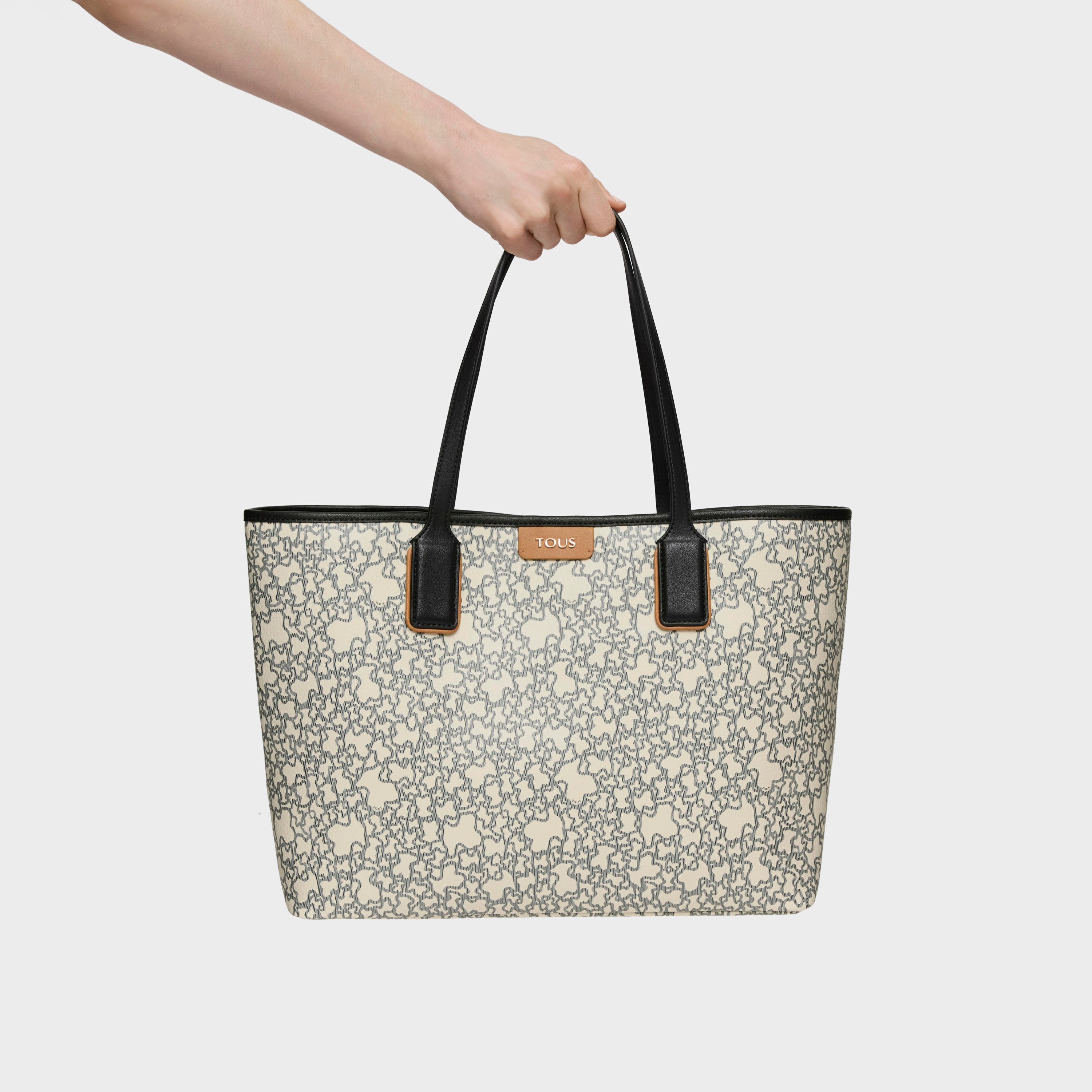 Large black and beige Kaos Mini Tote bag with toiletry bag