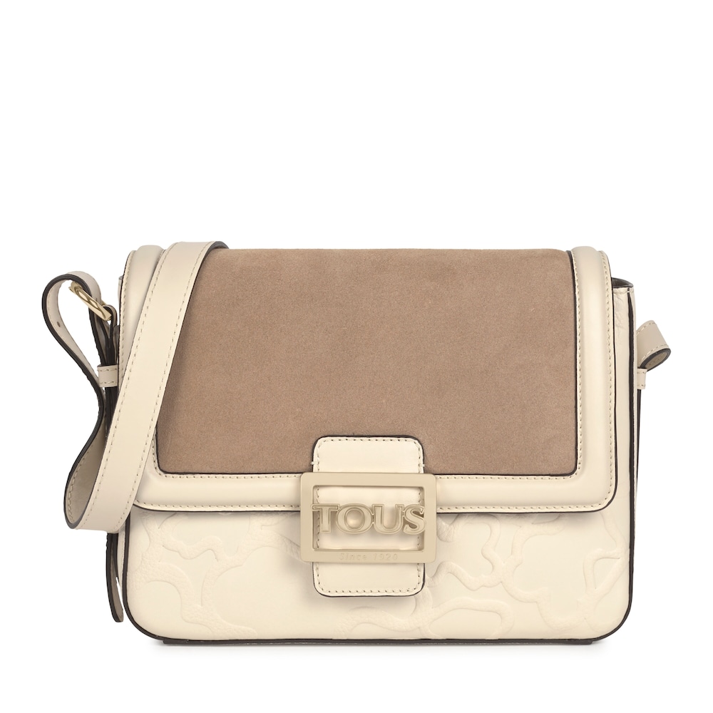 Bandolera mediana TOUS Icon de piel beige image number 0