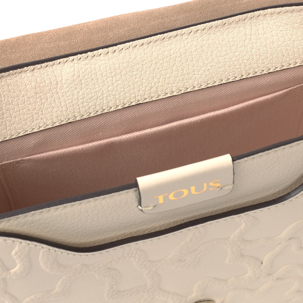Bandolera mediana TOUS Icon de piel beige image number 2