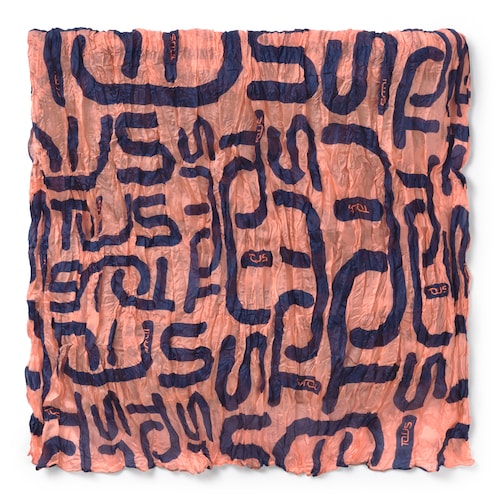 Pink - Blue Doromy Pleated Foulard image number 0