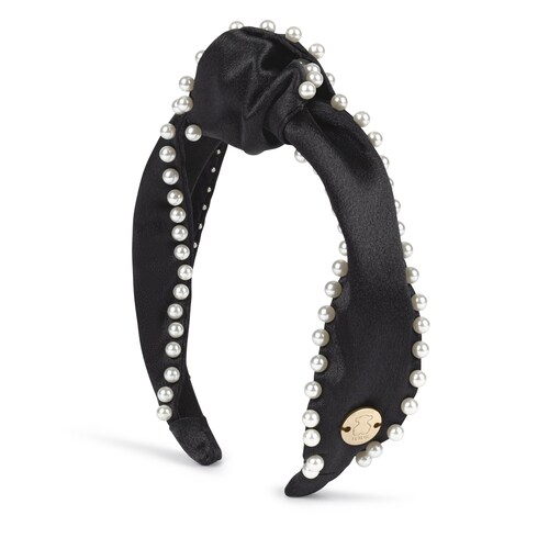 Black Niecy Pearls Headband image number 0