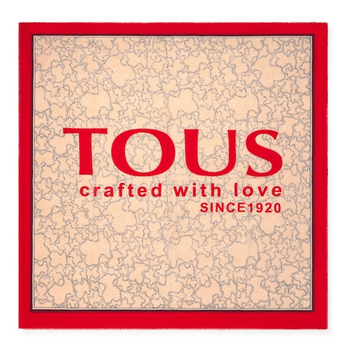 Tous Icon - Apaszka z bawełny w kolorze czerwonym i beżowym