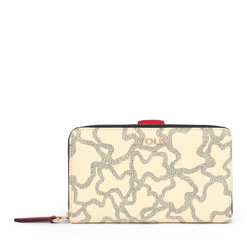 Medium Kaos Icon Wallet in Multi Beige - Red