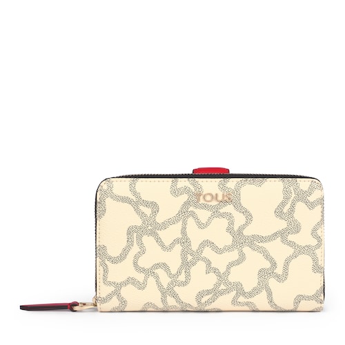 Medium Kaos Icon Wallet in Multi Beige - Red