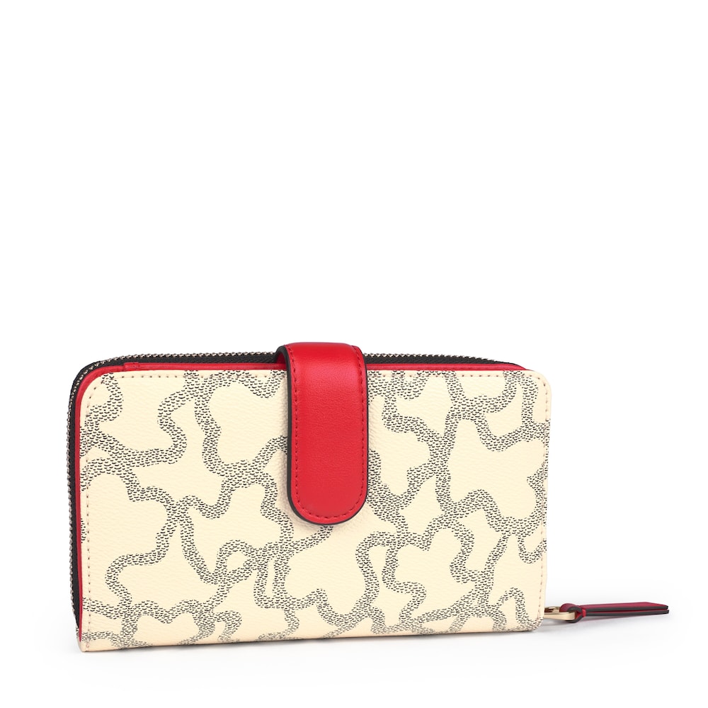 Medium Kaos Icon Wallet in Multi Beige - Red
