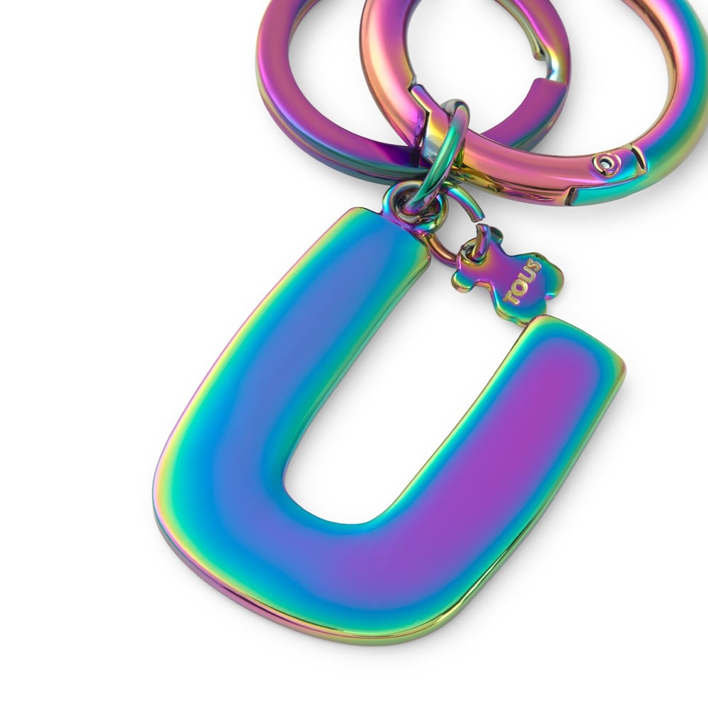Iridescent Touscedario Letter U Key ring