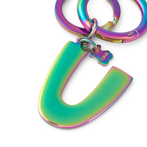 Iridescent Touscedario Letter V Key ring