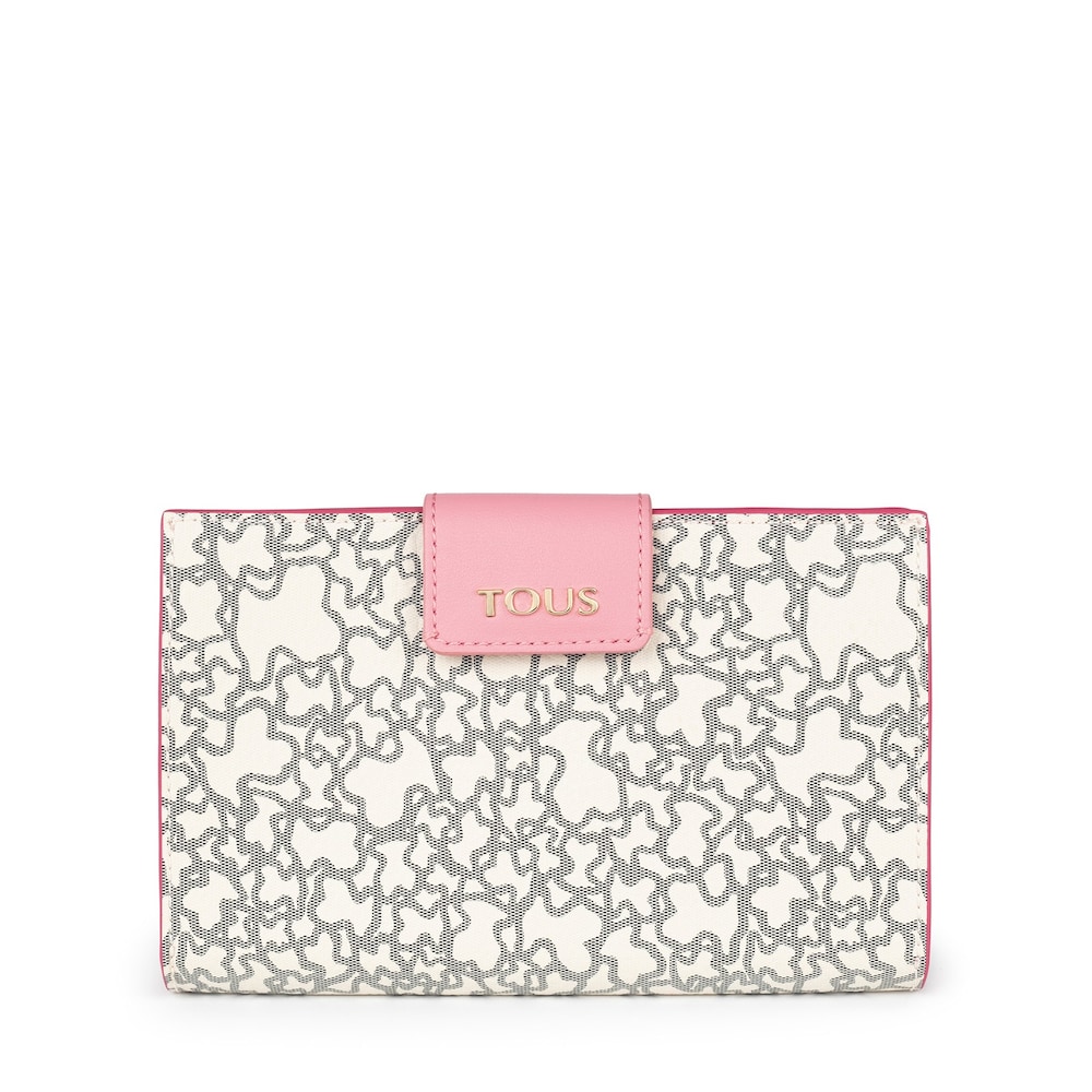 Medium beige and fuchsia Kaos Mini wallet