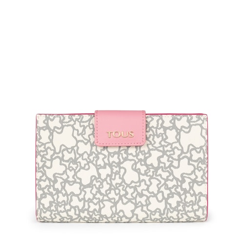 Billetera mediana Kaos Mini beige y fucsia image number 0
