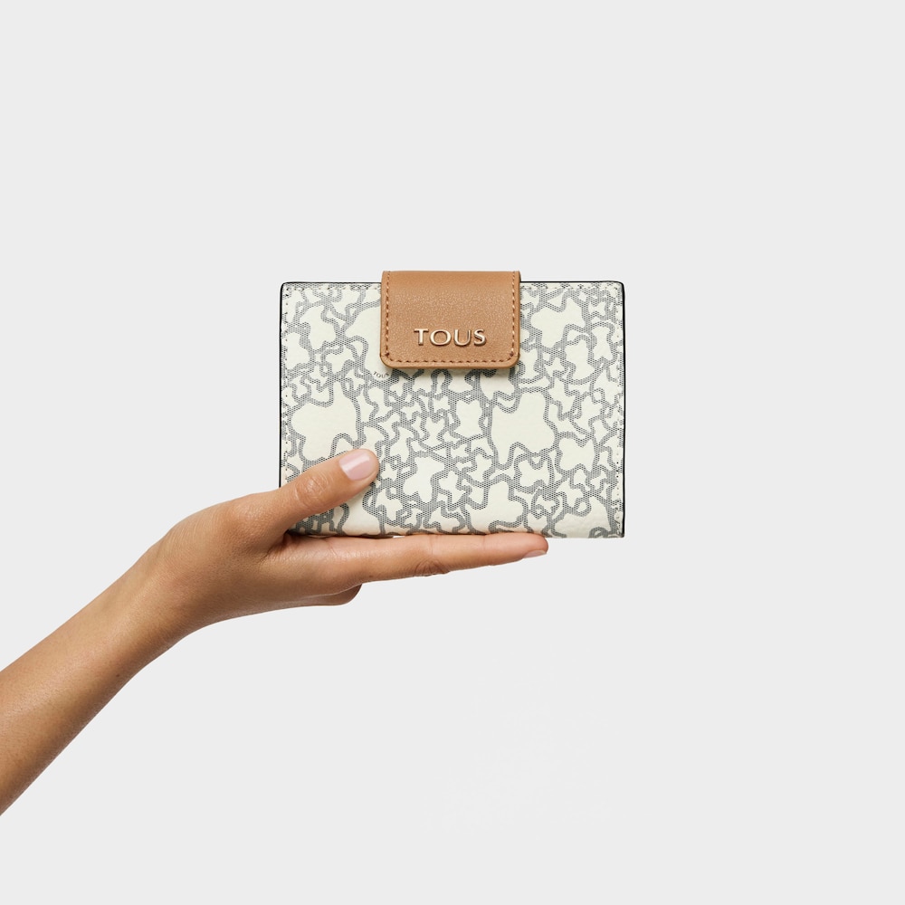 Small beige and black Kaos Mini wallet