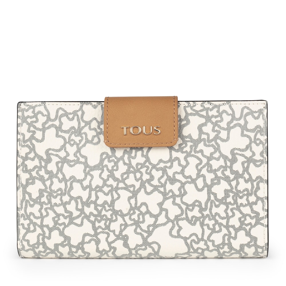 Billetera mediana Kaos Mini beige y negro