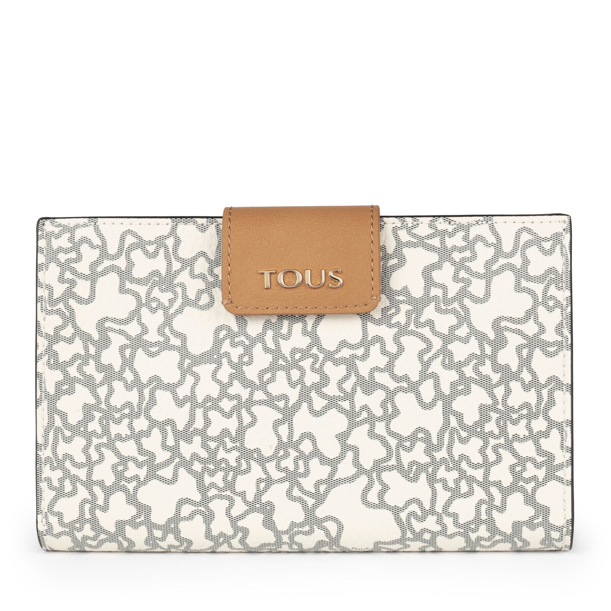 Billetera mediana Kaos Mini beige y negro