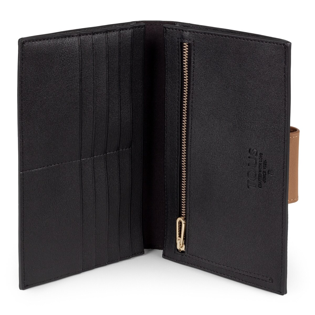 Billetera mediana Kaos Mini beige y negro