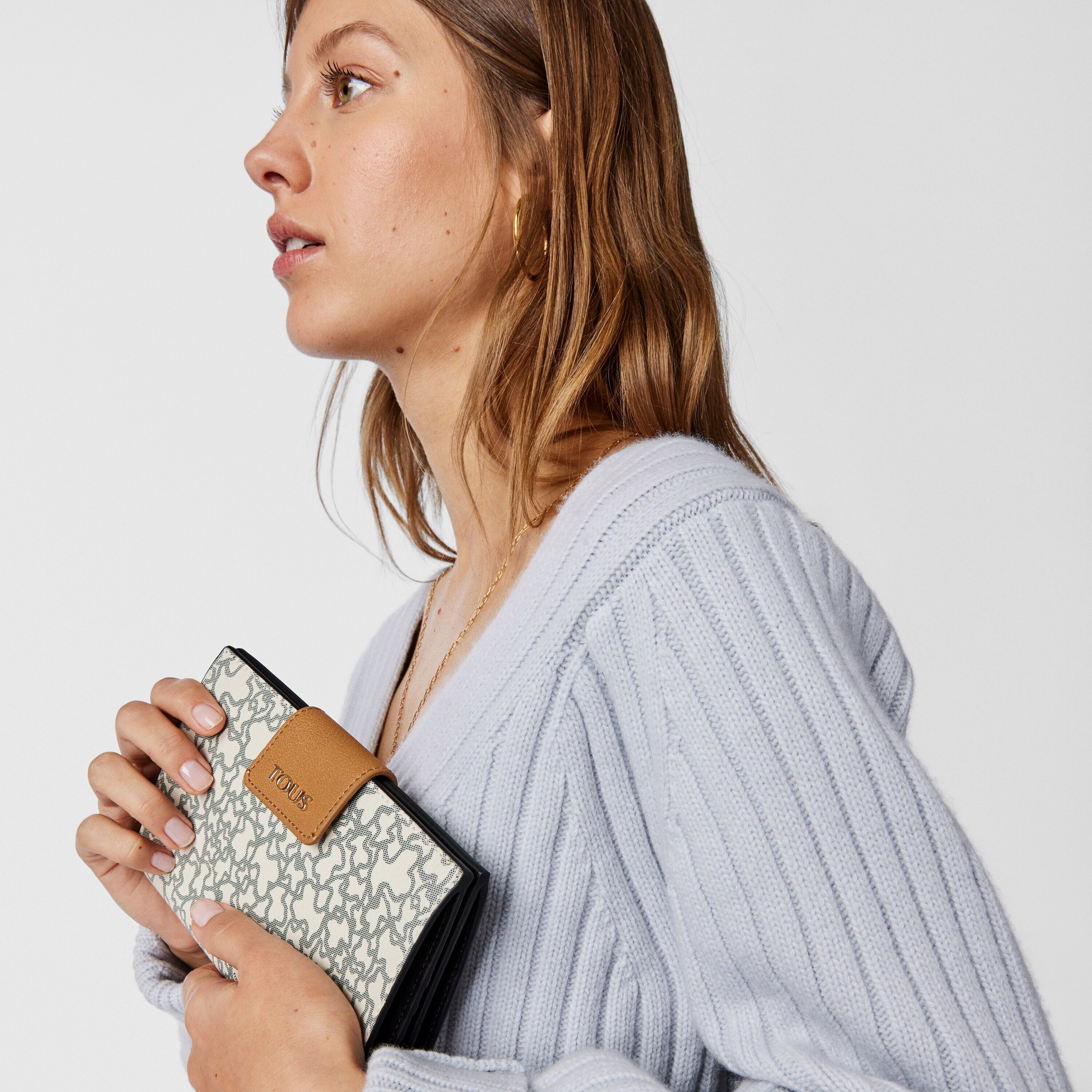 beige and black Kaos Mini wallet