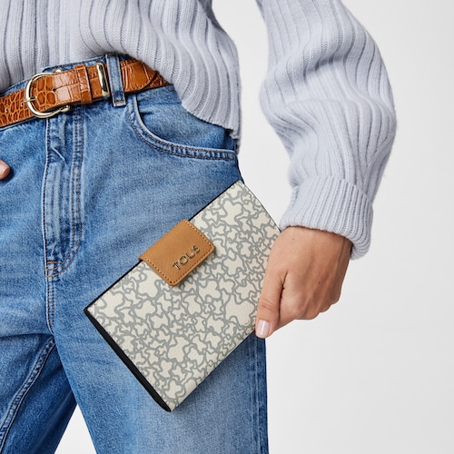 Medium beige and black Kaos Mini wallet
