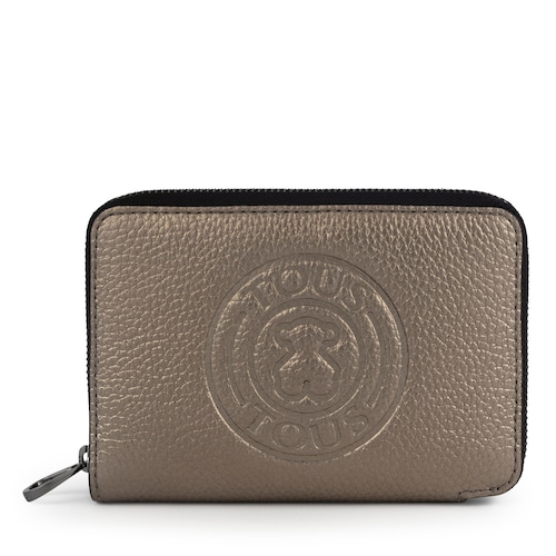 Cartera New Leissa de piel gris