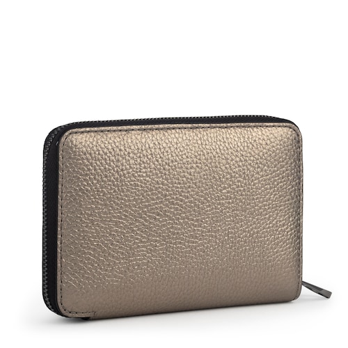 Cartera New Leissa de piel gris