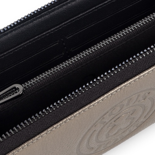 Billetera mediana New Leissa de piel gris