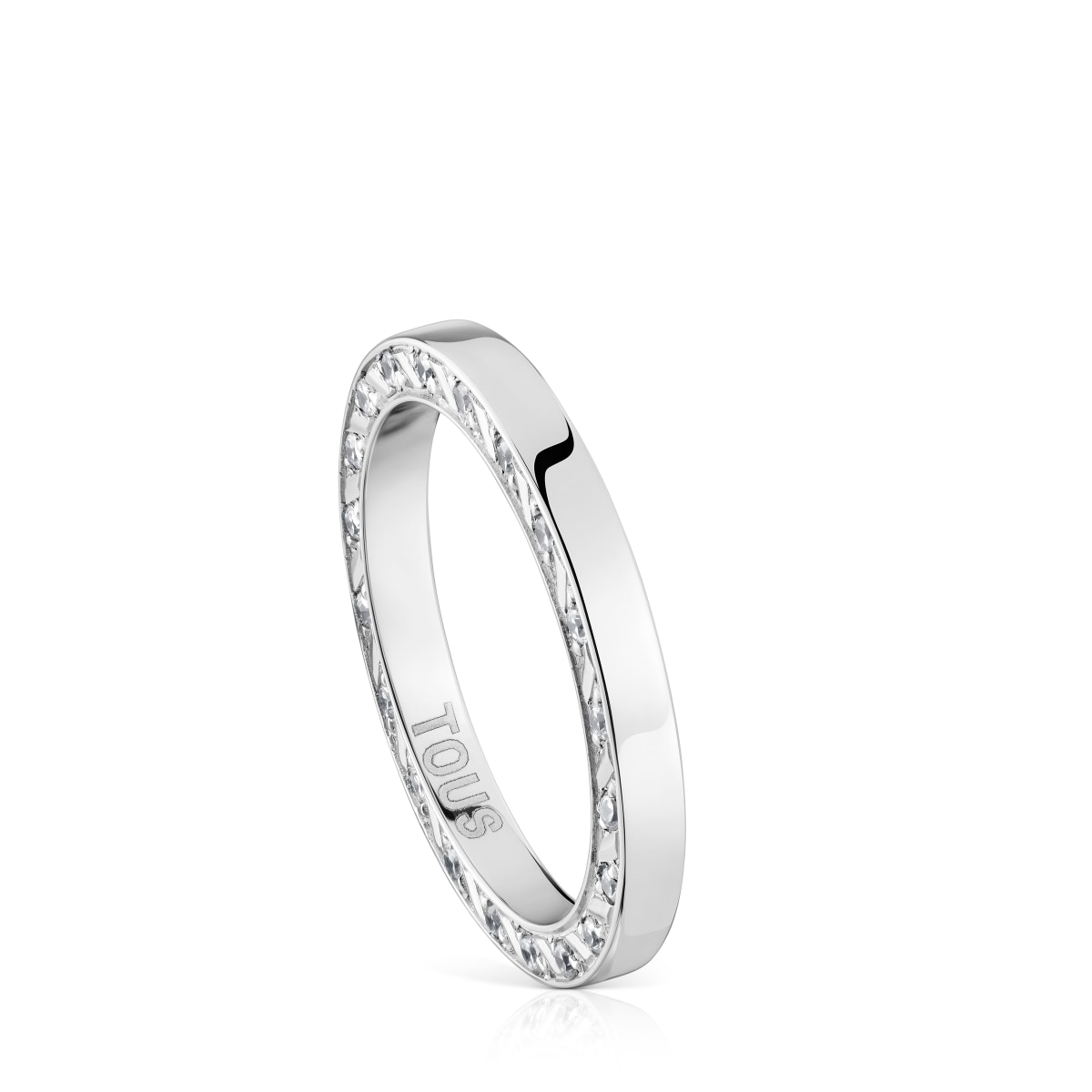 Tous - Anillo Alianza De Boda De Oro Blanco Y Diamantes 2,5 Mm Tous Alianzas Talla 21