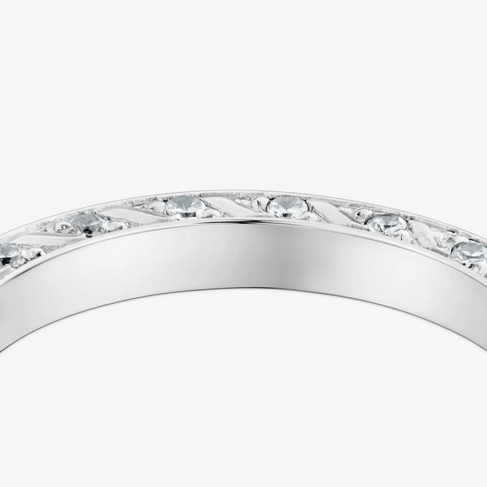 Obrączka ślubna z białego złota i diament&oacute;w 2,5 mm TOUS Alianzas