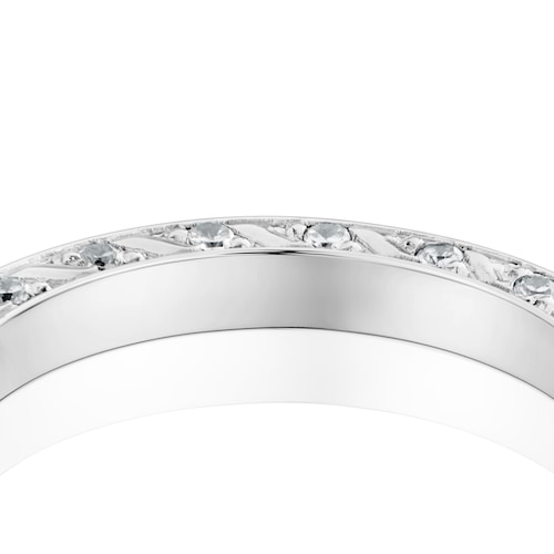 Anillo alianza de boda de oro blanco y diamantes 2,5 mm TOUS Alianzas