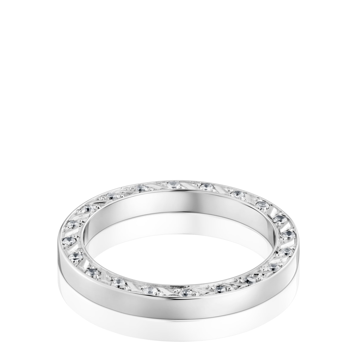 2,5 mm white gold and diamonds wedding band Ring TOUS Alianzas