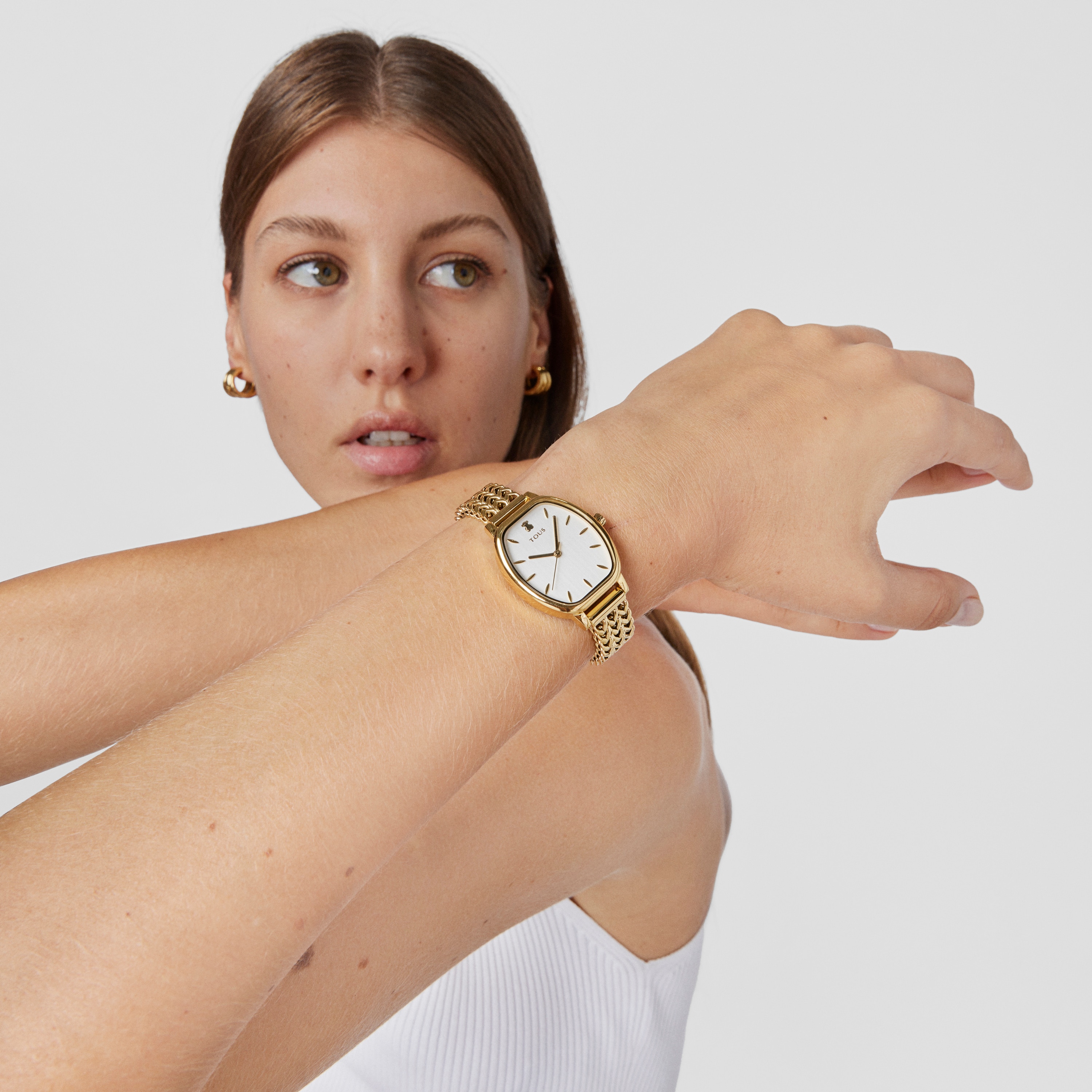 Reloj analógico Osier de acero IP dorado
