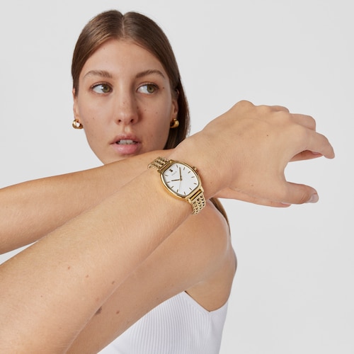Reloj analógico Osier de acero IP dorado