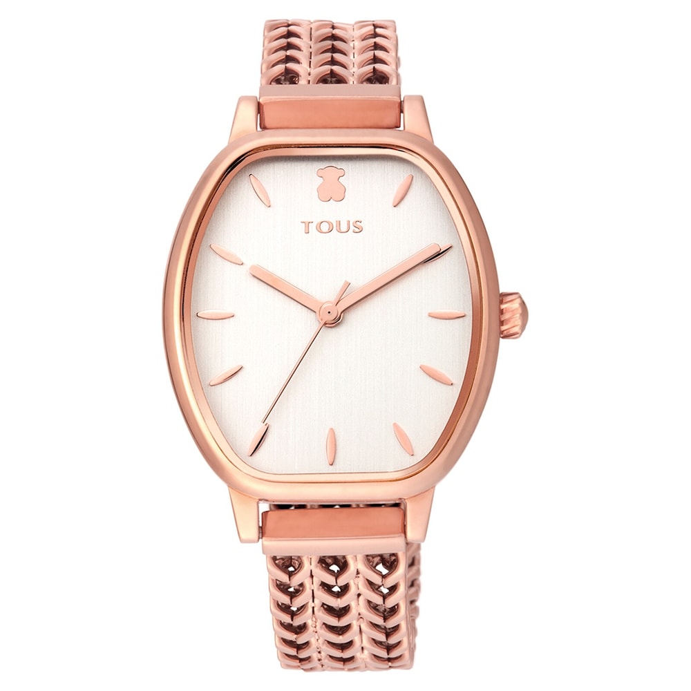 Reloj analógico Osier de acero IP rosado Reloj analógico Osier de acero IP rosado