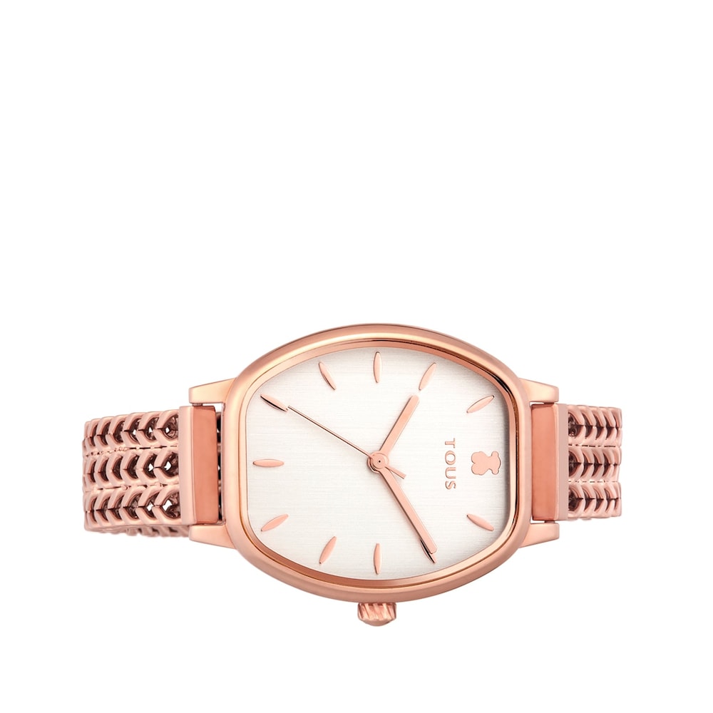 Reloj analógico Osier de acero IP rosado Reloj analógico Osier de acero IP rosado