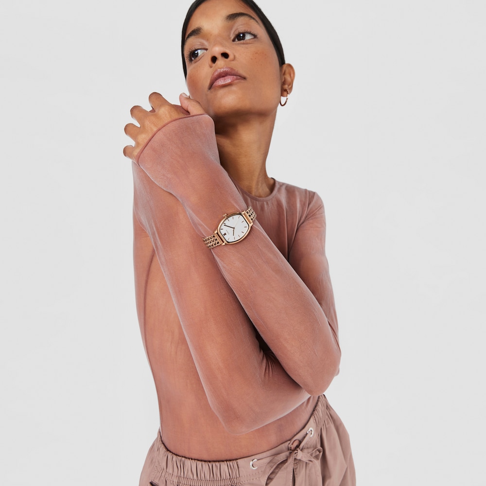 Tous Osier &ndash; Hodinky z u&scaron;lechtil&eacute; oceli v barvě růžov&eacute;ho zlata