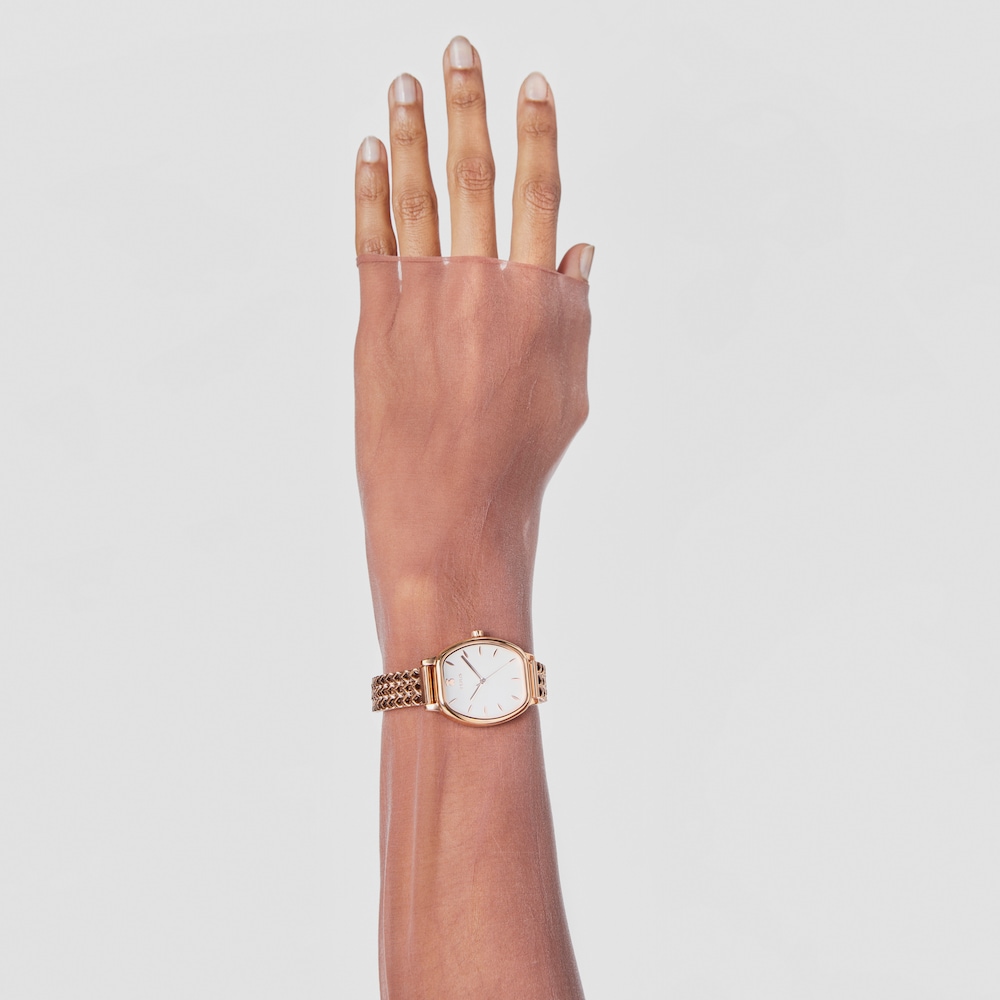Reloj analógico Osier de acero IP rosado Reloj analógico Osier de acero IP rosado