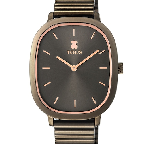 Montre Heritage Brick en acier IP gris/ros&eacute;