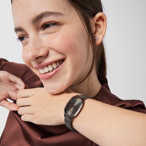 Montre Heritage Brick en acier IP gris/ros&eacute;