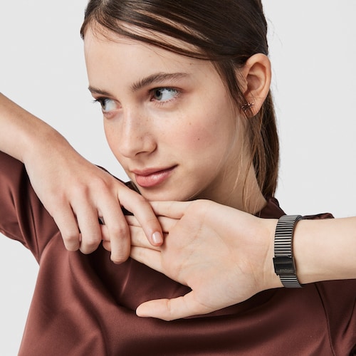 Montre Heritage Brick en acier IP gris/ros&eacute;