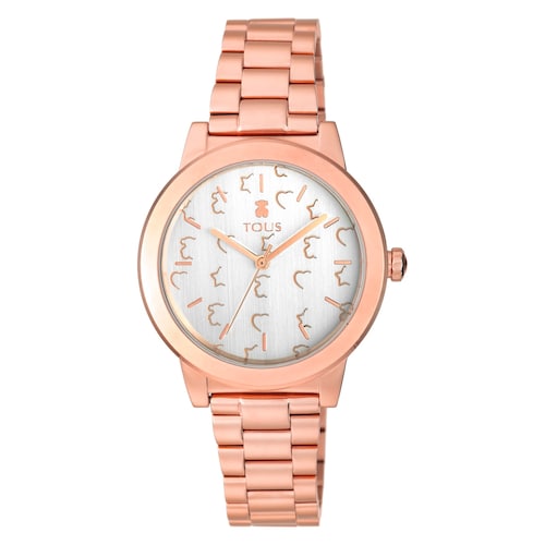 Rel&oacute;gio Glazed em a&ccedil;o IP rosado