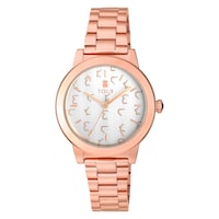 Reloj analógico Glazed de acero IP rosado
