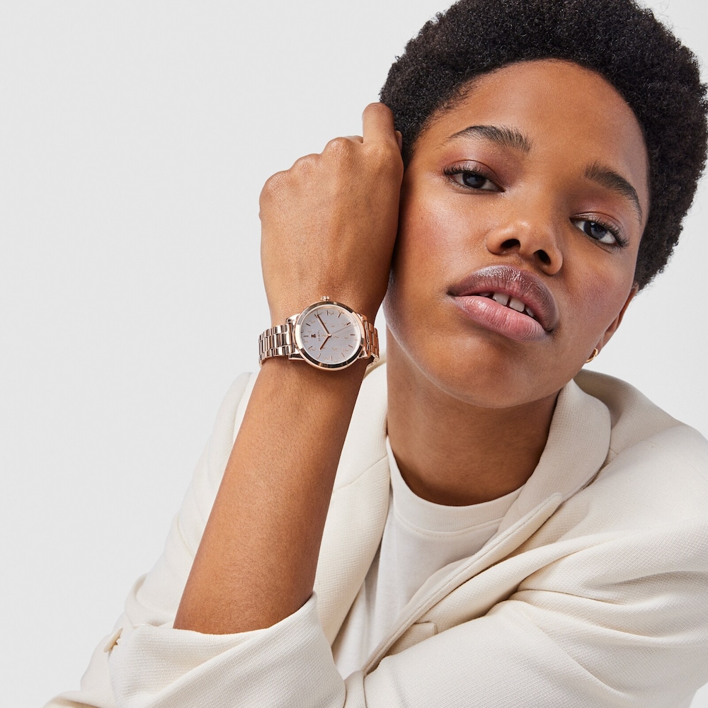 Pink IP steel Glazed Watch