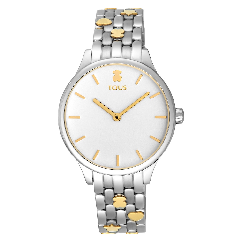 Reloj anal&oacute;gico Mini Icon bicolor acero/IP dorado