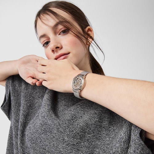 Reloj analógico automático Rond de acero