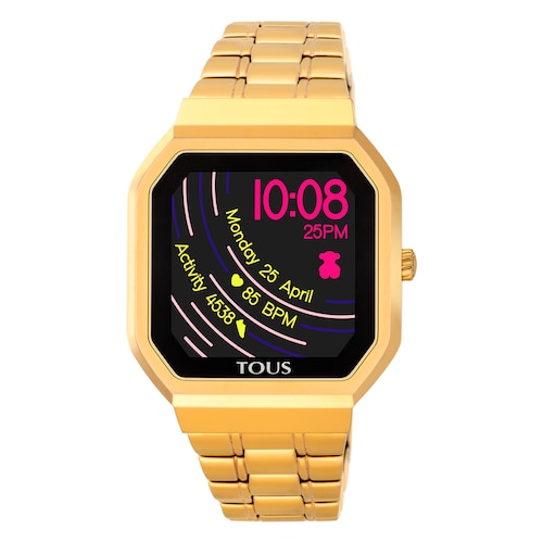 Reloj smartwatch B-Connect de acero IP dorado