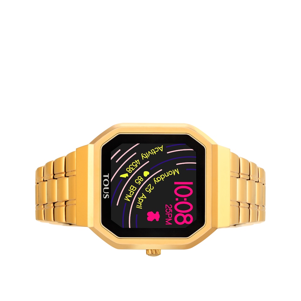 Gold-colored IP steel B-Connect Watch image number 1