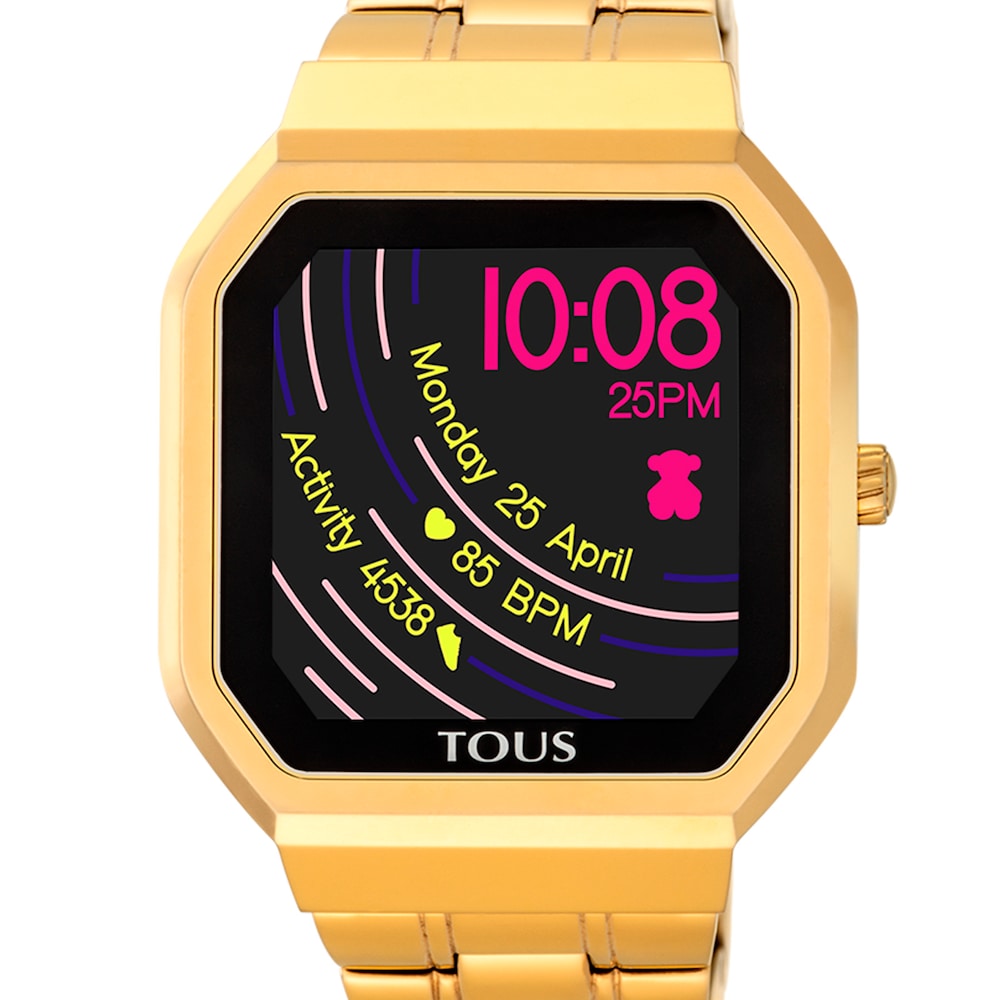Gold-colored IP steel B-Connect Watch image number 2