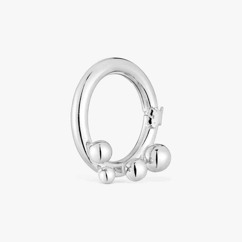 Pendente anello in argento piccolo con dettagli Hold