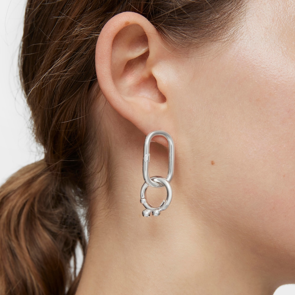 Pendente anello in argento piccolo con dettagli Hold